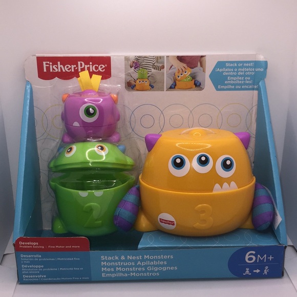 Fisher-Price Stack & Nest Monsters Infant to Toddler Toy - Picture 1 of 11
